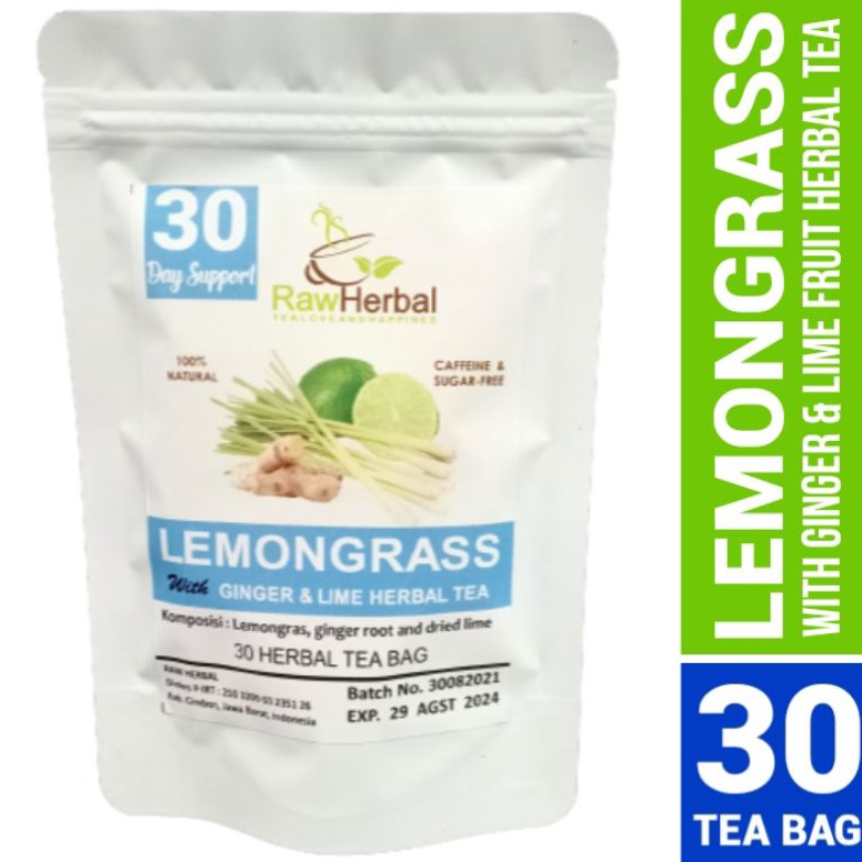 

ㅕ Lemongrass Ginger Lime Tea : Teh Serai, Jahe & Jeruk Nipis - 30 Tea Bag ✹
