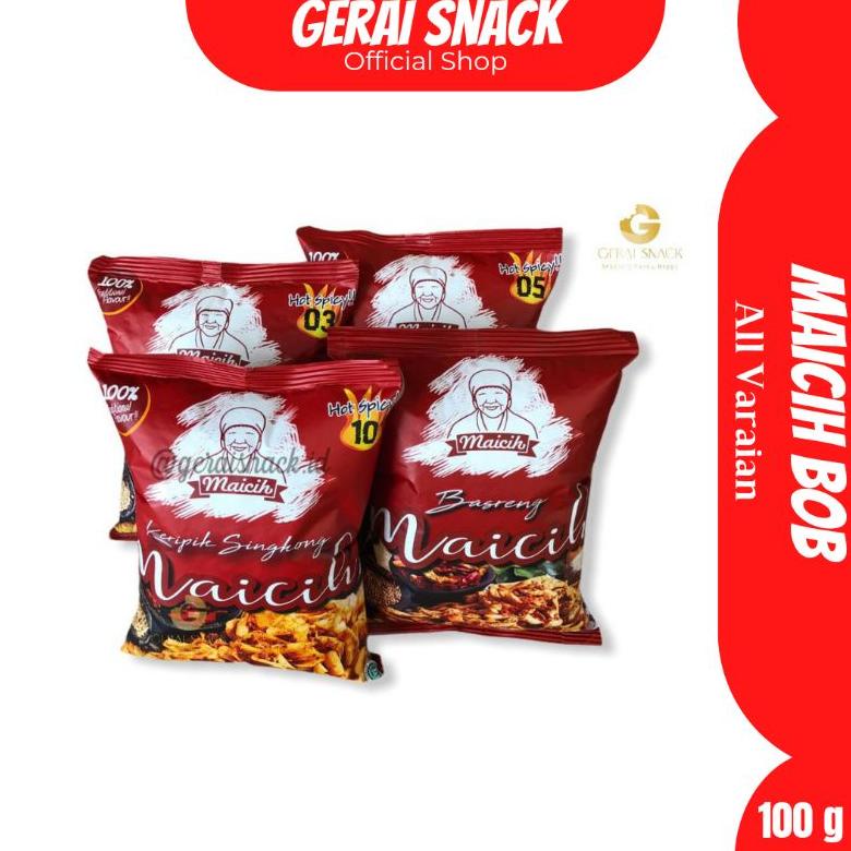 

Promo [TERLARIS] Keripik Maicih Bob Logo Hadap Depan Asli Bandung 100g