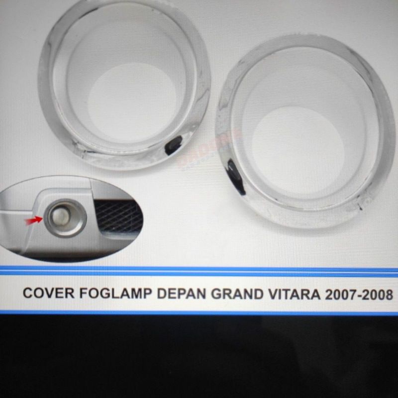 cover ring foglamp mobil suzuki grand vitara 2007 2008 chrome crome tempel