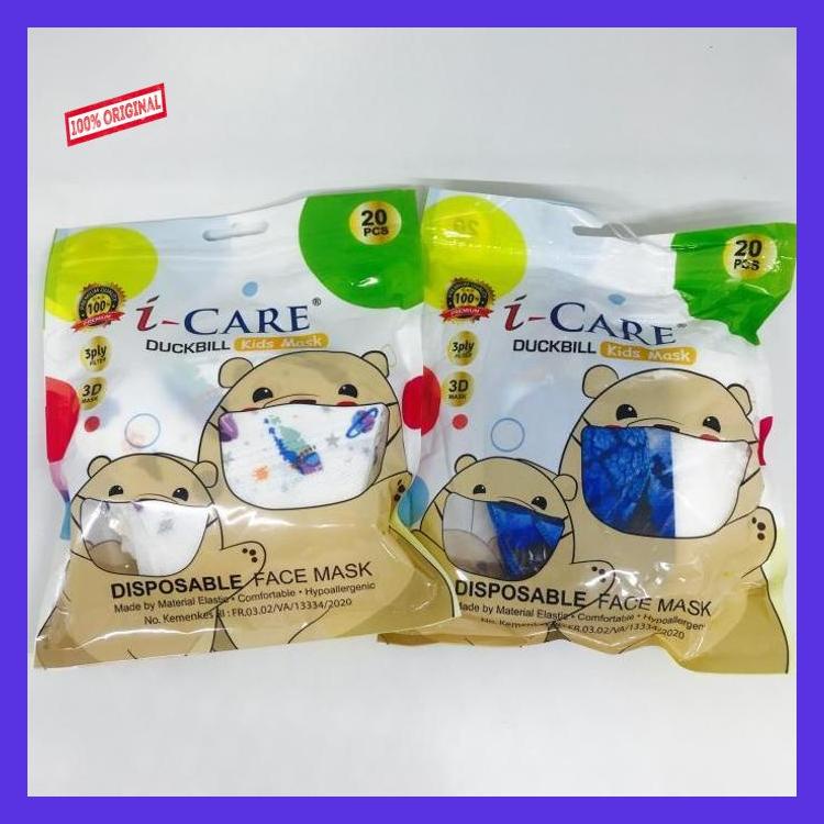 Duckbill anak isi 10pcs SASET plastik masker anak motif duckbill