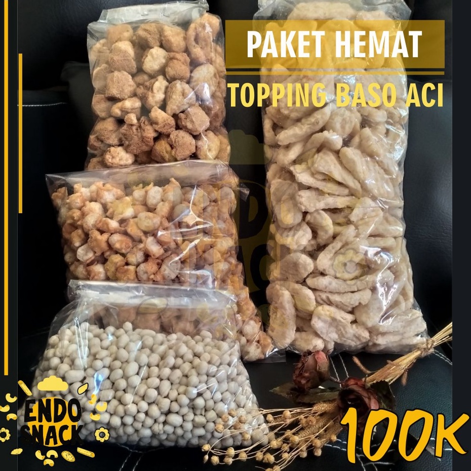 

【MEGA SALE】 Paket 100 Ribu Topping Baso Aci isi paket Cuanki Lidah, Siomay Mini, Cuanki Tahu dan Sukro Cikur