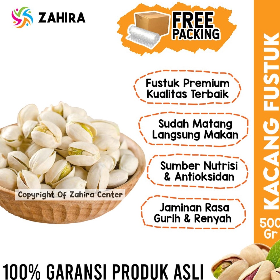 

BISA ✨COD✨ Kacang Fustuk Pistachio 500gr Khas Arab Saudi Untuk Almond Oleh oleh Haji Umroh Kualitas Premium grosir