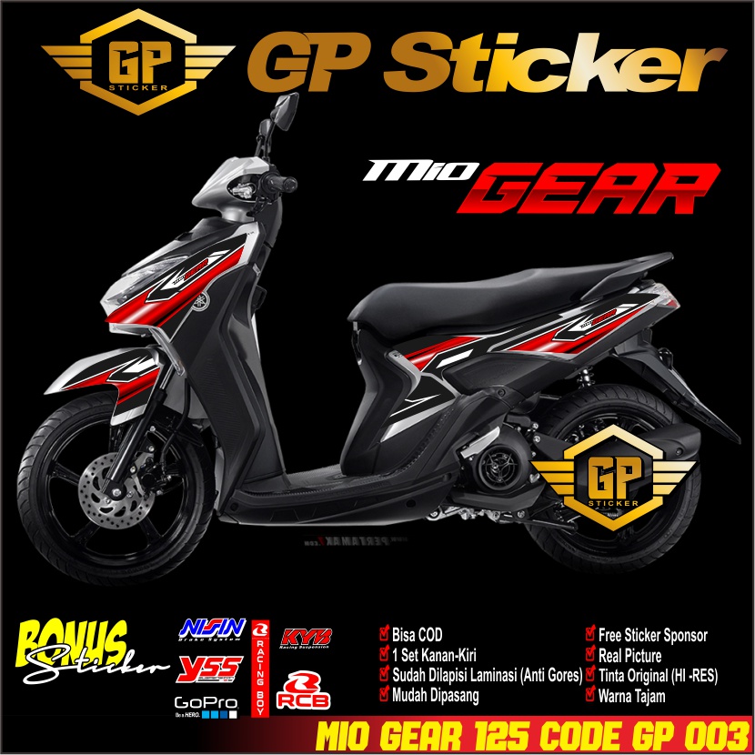 Striping sticker mio gear 125 - striping mio gear variasi - Striping Sticker Yamaha Mio Gear 125 Rac