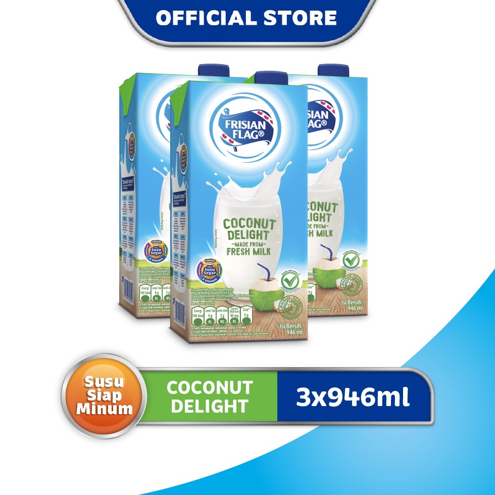 

Model Baru.. Frisian Flag Family UHT Coconut Delight 946 ml x 3 pcs VZJ