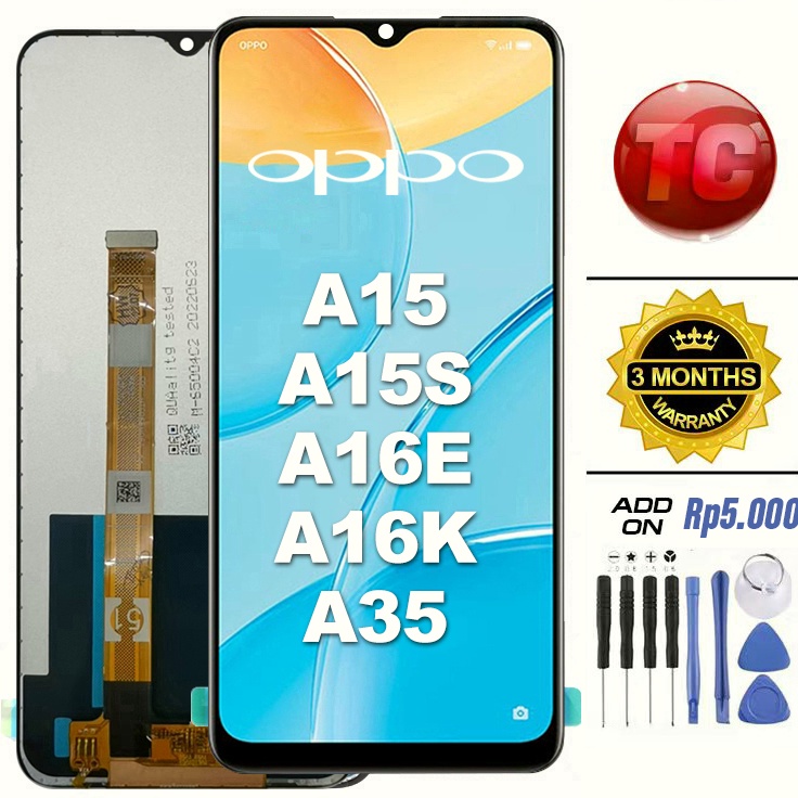 >XG34448< LCD OPPO A15 A15S A16E A16K A35 Original 100% LCD TOUCHSCREEN Fullset Crown Murah Ori Comp