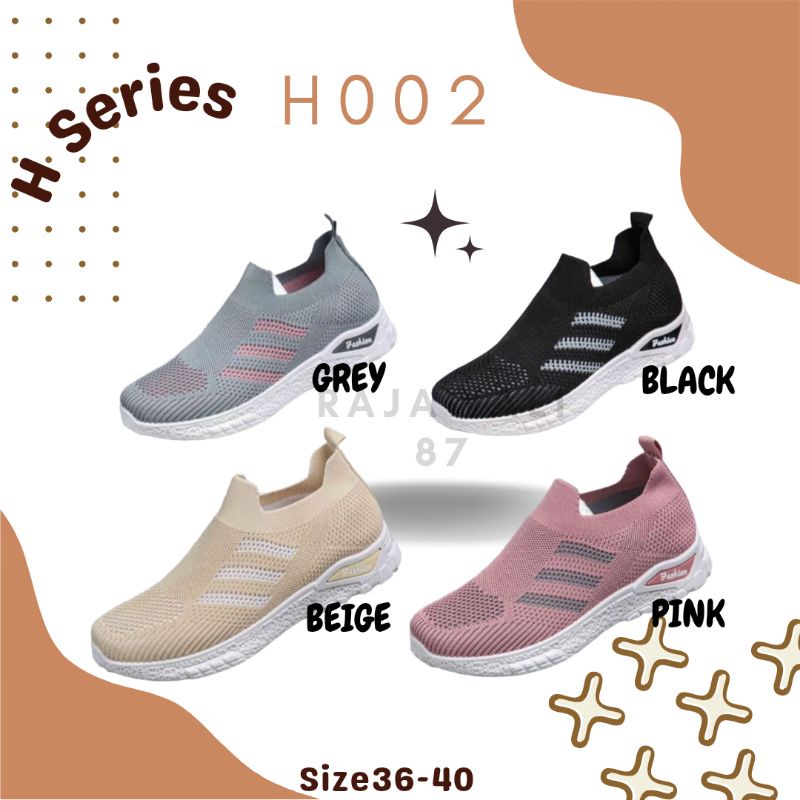 WM-H002 SEPATU SNEAKER FASHION CASUAL OLAHRAGA TERBARU STYLE KOMBINASI POLOS PRIA WANITA UNISEX BAHAN RAJUT SLIP ON BEST QUALITY REAL PICTURE