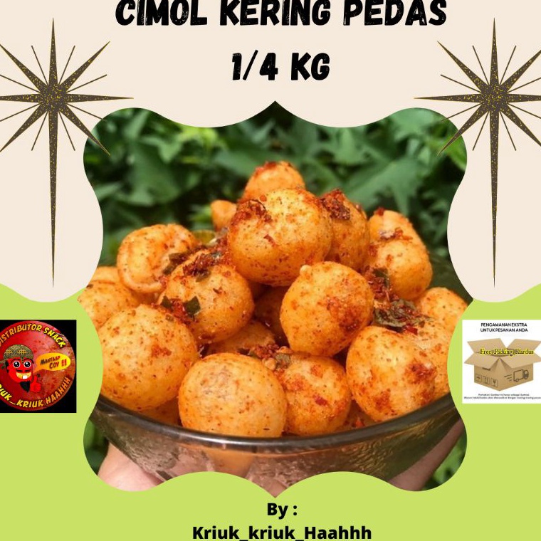 

Grosir CIMOL KERING / Cimol kering pedas daun jeruk 250 gr / cimol kering asin 72