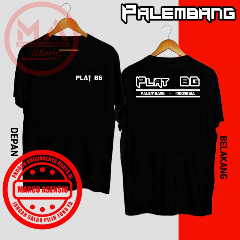 KAOS FASHION PRIA MAUPUN WANITA DESAIN TULISAN PLAT BG PALEMBANG INDONESIA | MA3 SS