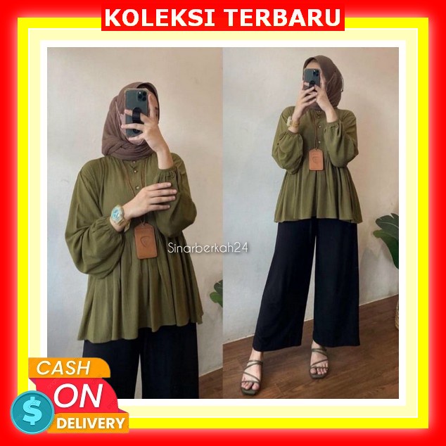 Blouse Wanita Korean Style Cod Bayar Di Tempat Baju Remaja Dewasa Blus Kekinian Top Fashion Cewek Be