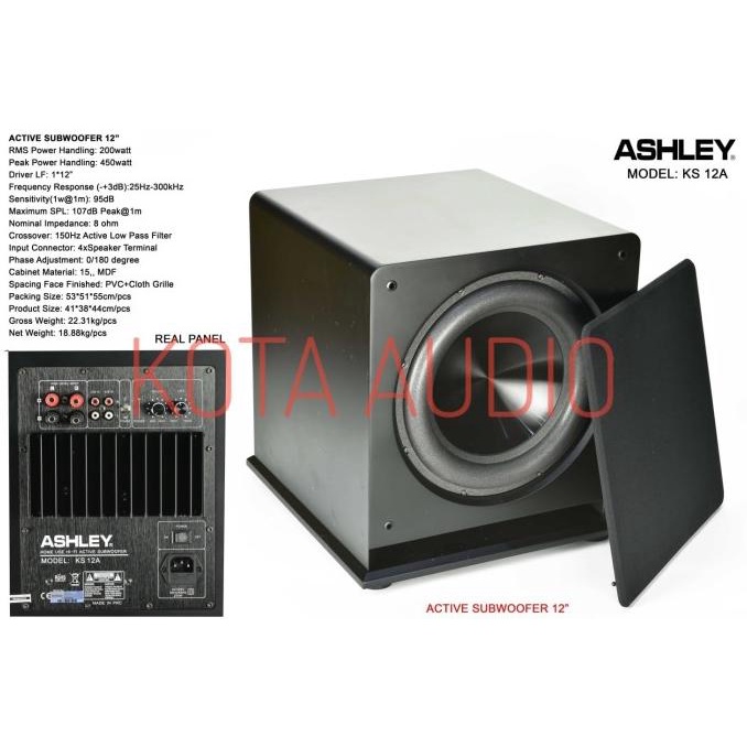 Subwoofer Aktif Ashley Ks-12A 2 Inch Speaker Ashley Ks 12A Ks12A Littlepopostore