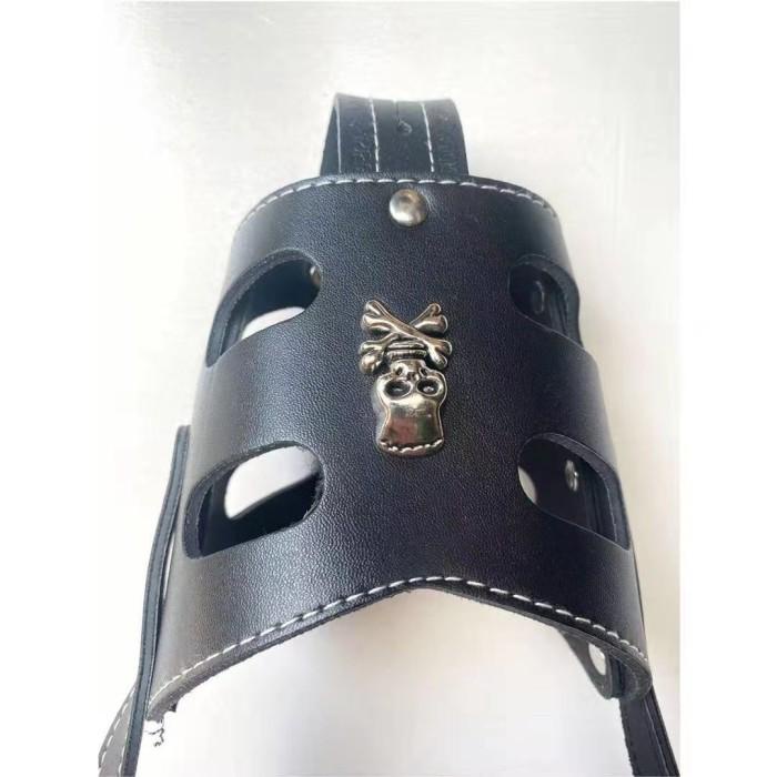 Dog Leather Muzzle/Penutup Mulut Anjing Bahan Kulit