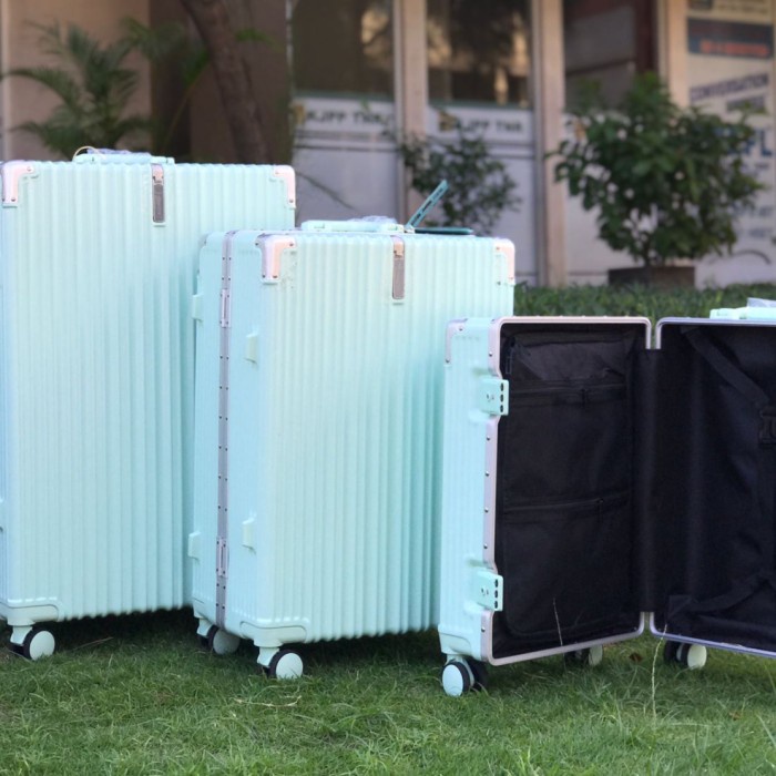 KOPER PARKSON A044/KOPER TRAVEL/KOPER CABIN SIZE/KOPER NON ZIPPER - 20", Hijau mint