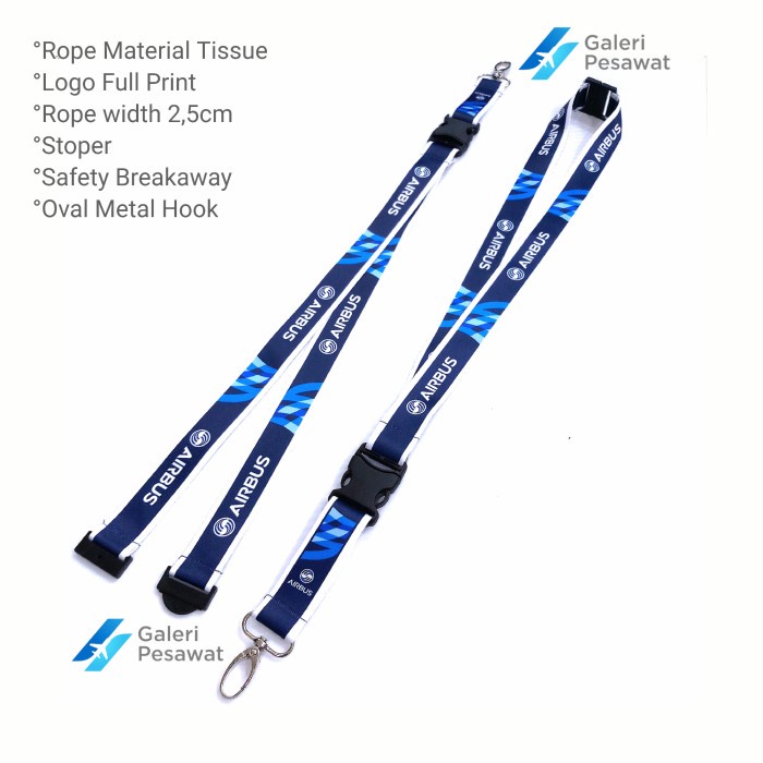 

Terlaris Lanyard / Gantungan Tali Id Card Airbus Premium