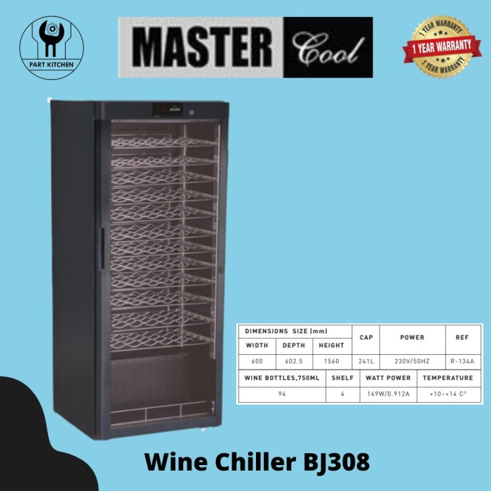 Terlaris Mastercool Wine Chiller Bj308 Wine Bottles
