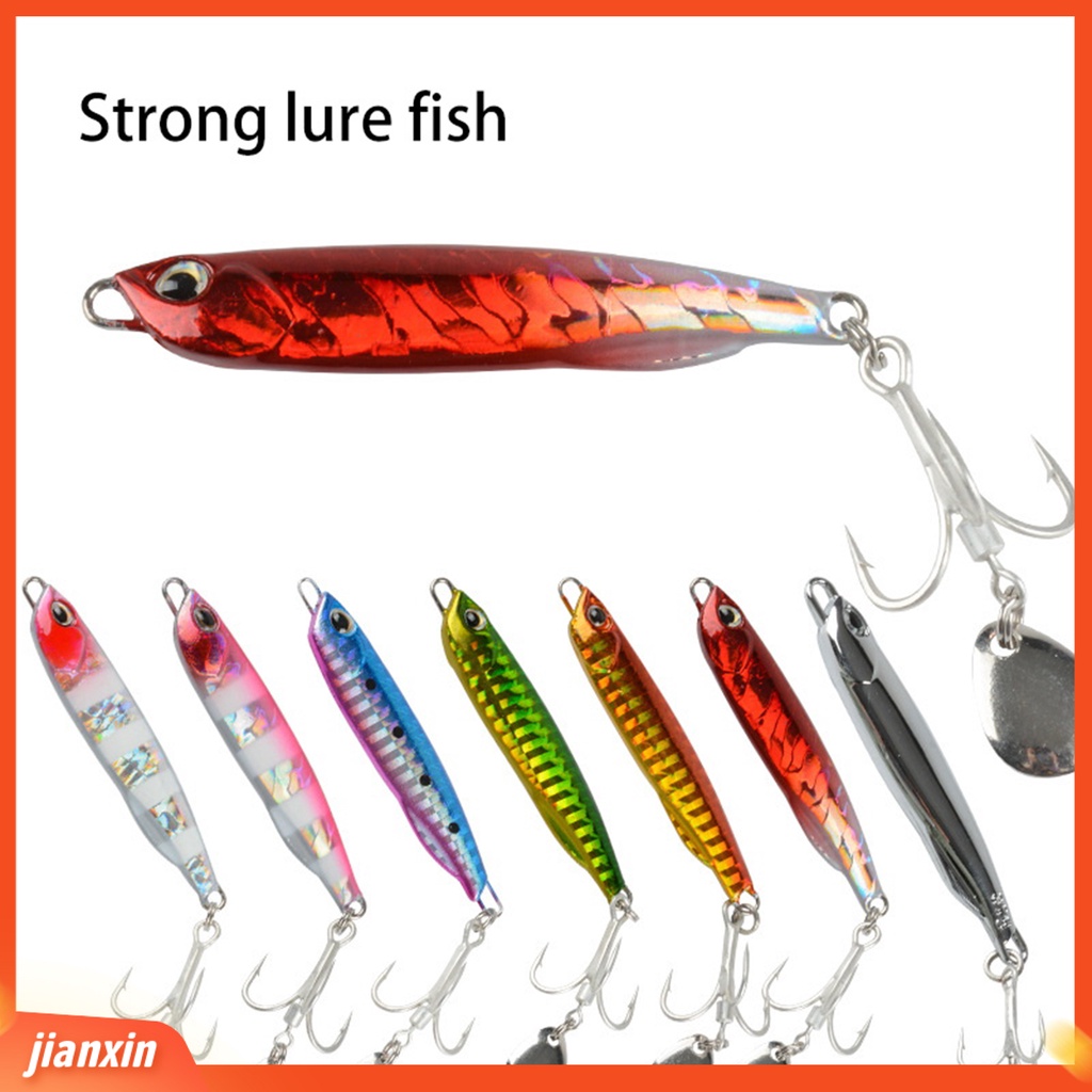 [Jianxin] 30g/7.5cm Memancing Umpan 3D Simulasi Fisheye Treble Hook Bercahaya Menggoda Logam Memancing Spanyol Buckthorn Plat Besi Memancing Luar Ruangan
