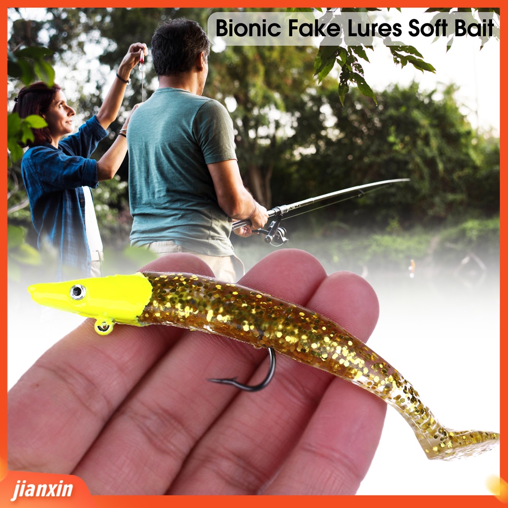 [Jianxin] 11cm/19g Umpan Lembut Simulasi Jig Kepala T Ekor Tajam Kait Tunggal Mencegah Lolos Universal Buatan Umpan Luar Memancing Memikat Perlengkapan Memancing