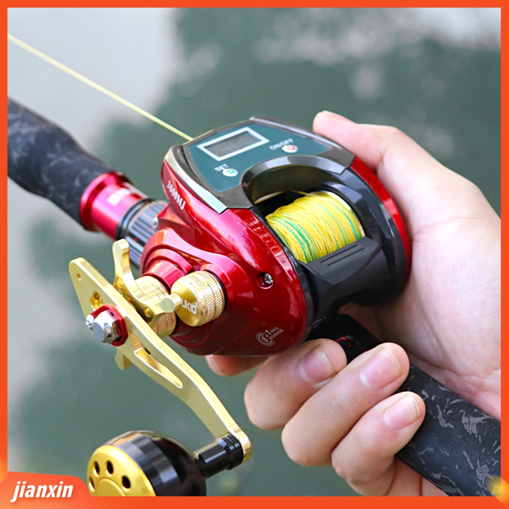 [Jianxin] Fishing Reel / Penggulung Senar Pancing Drag Anti Karat Akurat Dengan Display Digital