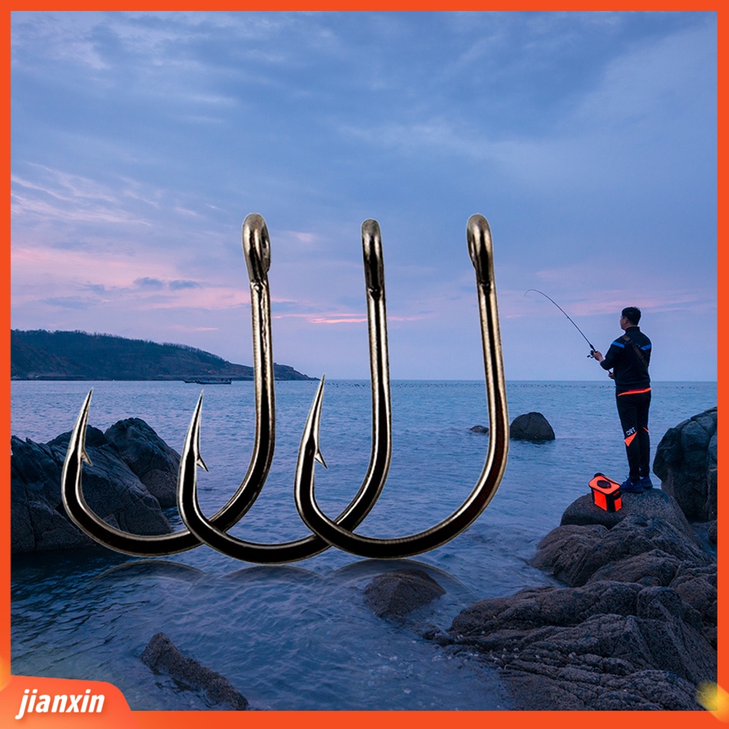 [Jianxin] 100Pcs Circle Fishing Catfish Hooks Thick Sharp Portable Strong Carbon Steel Sharp Fish Tools for Sea