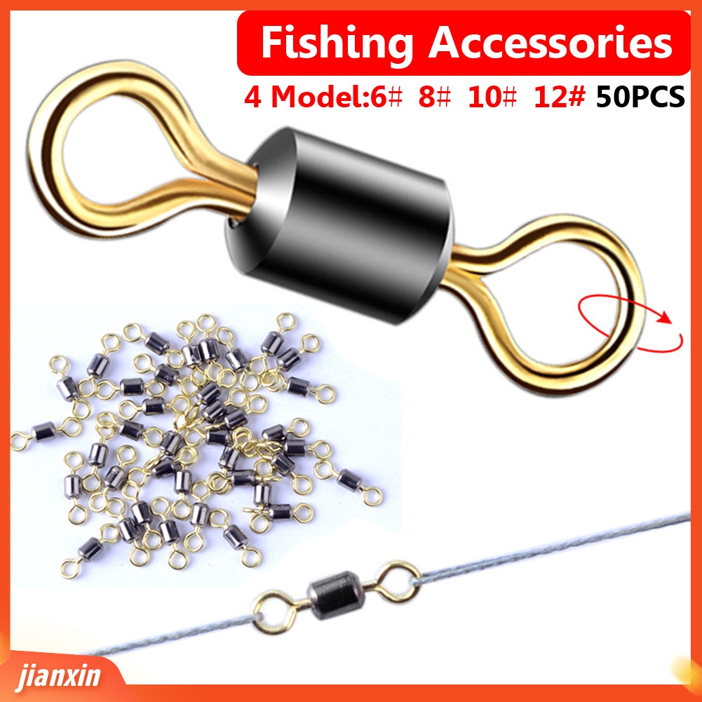 [Jianxin] 50pcs Cincin Konektor Swivel Bentuk 8 Ikan Bahan Stainless Steel