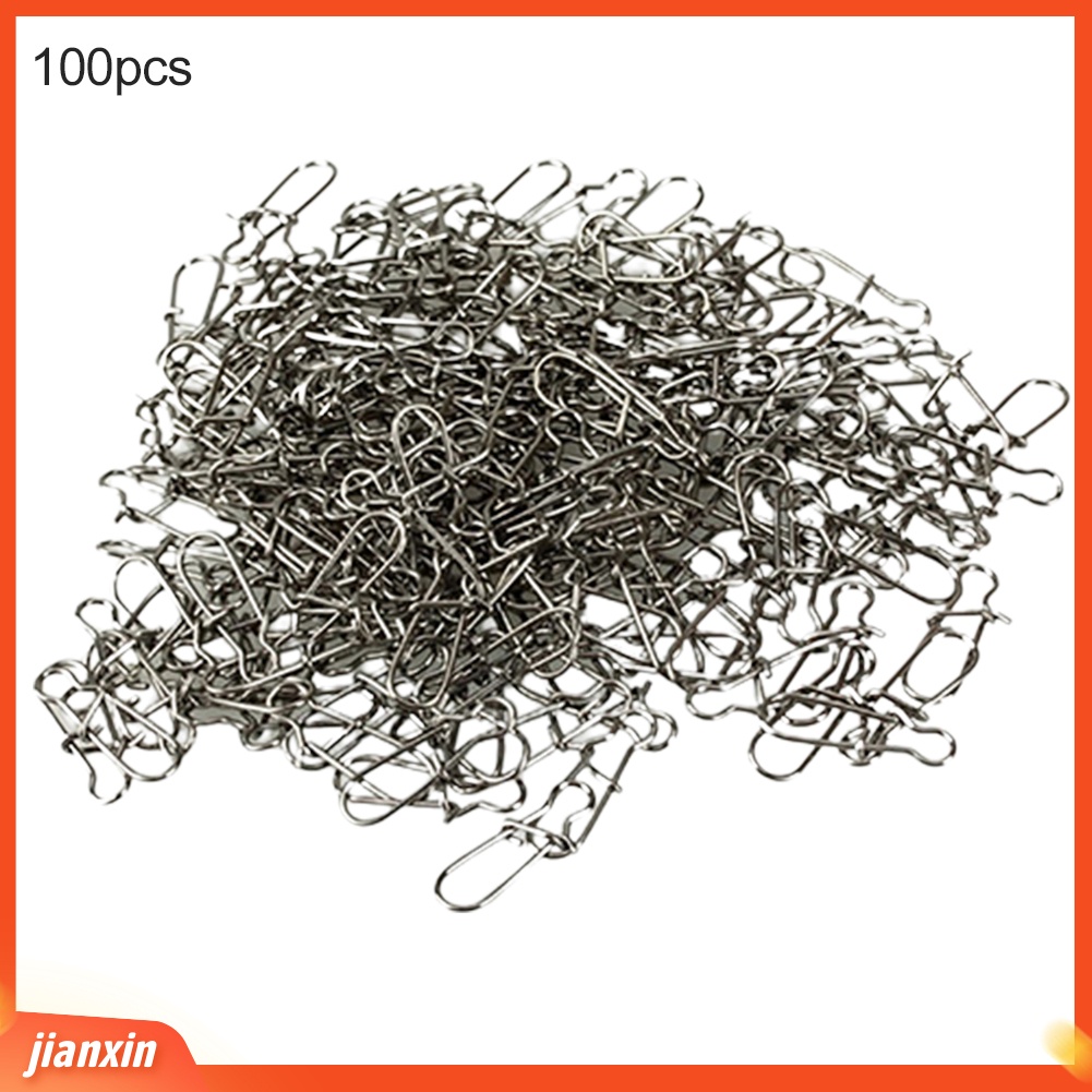 [Jianxin] 100pcs Konektor Kail Pancing Bahan Stainless Steel Ukuran 15 / 17 / 22mm