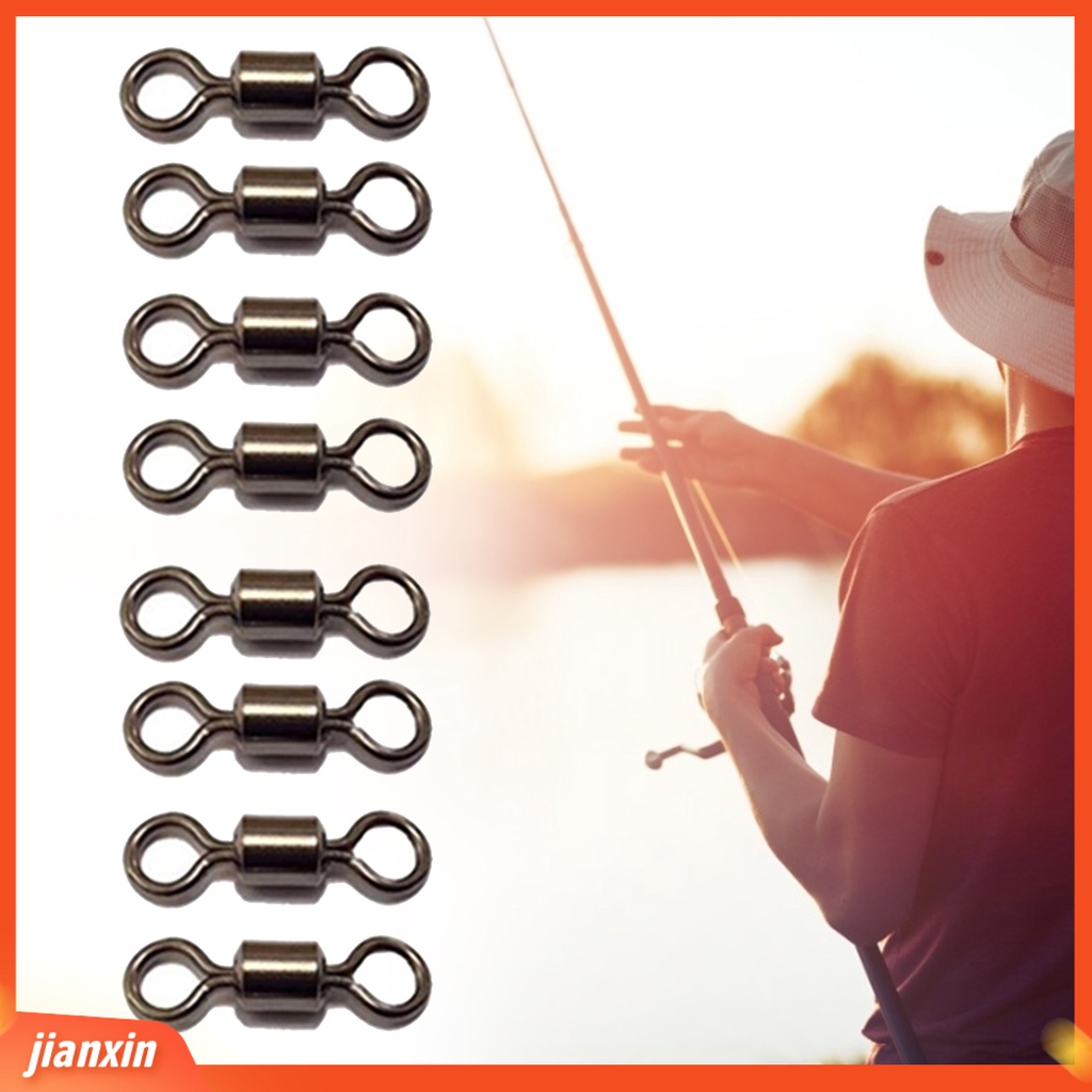 [Jianxin] 100Pcs Fishing Swivel Heavy Duty Bearing Rolling Copper Alloy Practical Fishhooks for Outdoor