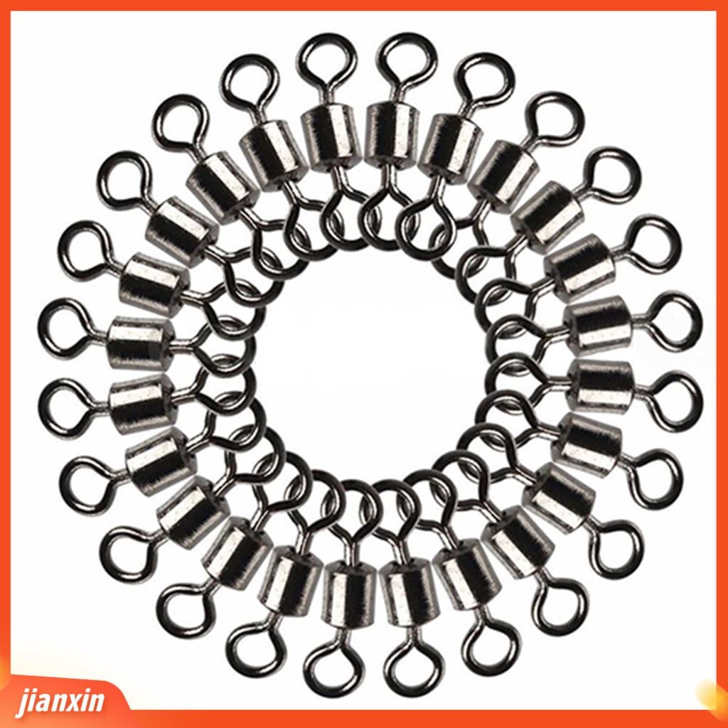 [Jianxin] 100Pcs Fishing Swivel Heavy Duty Bearing Rolling Copper Alloy Practical Fishhooks for Outdoor