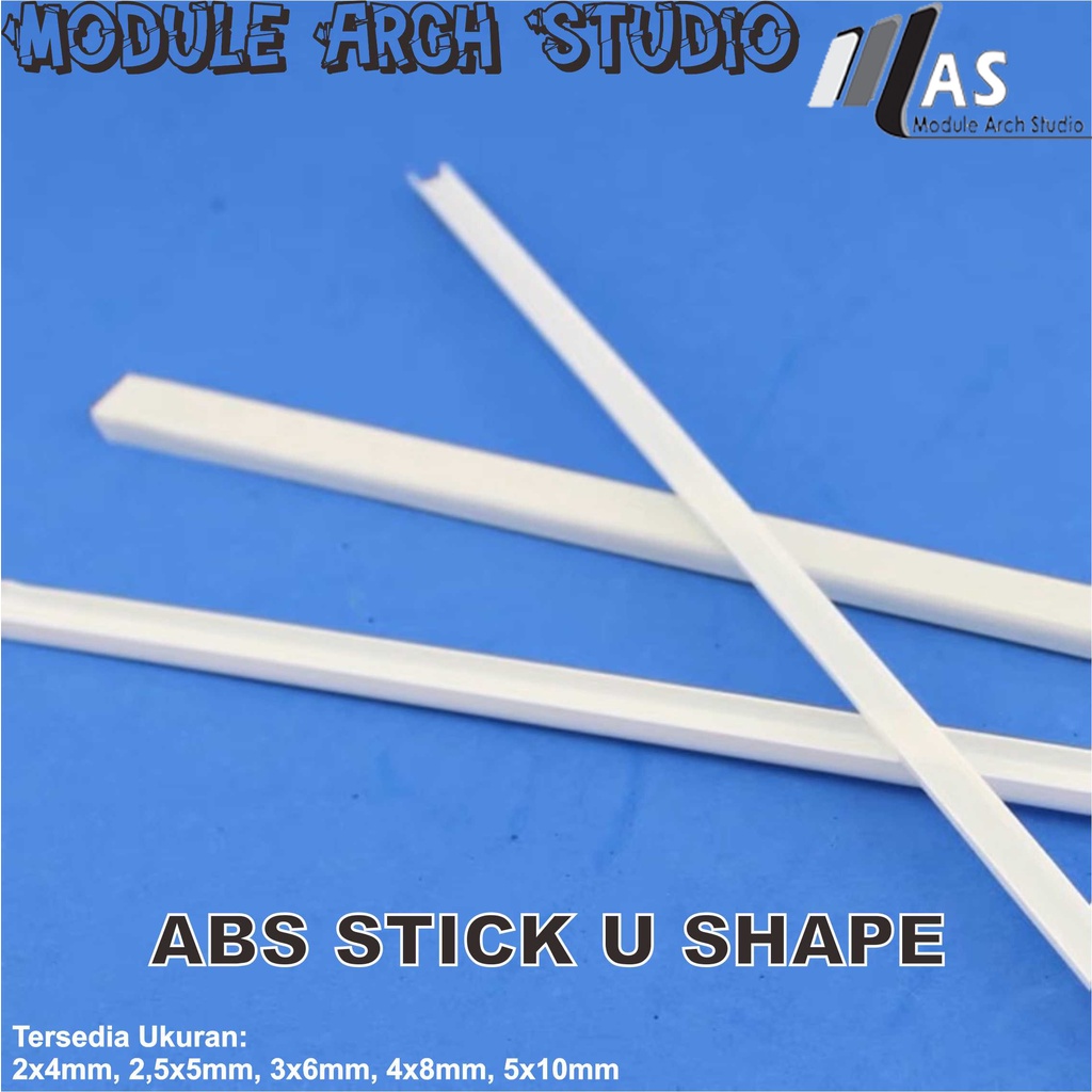 ABS Stick U Shape - Stick Plastik Penampang U - Maket Besi Kanal C