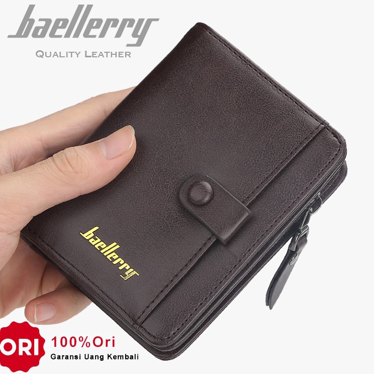 ✨Original✨ BAELLERRY D9153 Dompet Pria Wanita Bahan Kulit PU Leather Premium BAEOS grosir