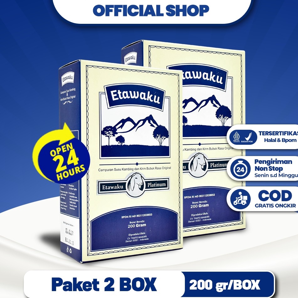 

Terbaru 12.12 Etawaku Platinum Paket 2 Box - Susu Kambing Etawa Murni + Krimer Bubuk yang Berkhasiat Tinggi Memiliki Kandungan Protein dan Vitamin Kompleks yang lengkap dan Rendah Lemak serta Dapat Mengatasi Nyeri Persendian murah