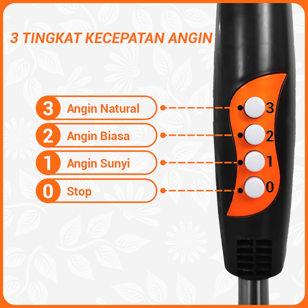 Kipas Angin Stand Fan Kipas Angin Portable Remote Control 16 Inch WH66