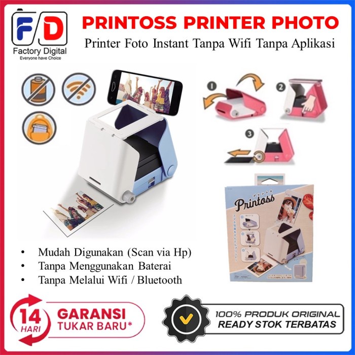 PRINTOSS PRINTER PHOTO PORTABLE JAPAN - PRINTER FOTO INSTANT ORIGINAL TERBARU