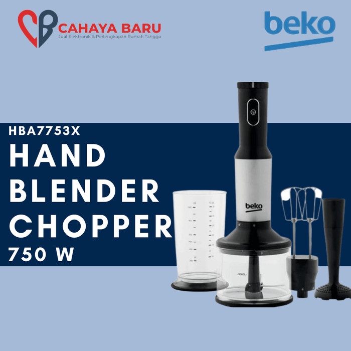 Beko Hand Blender HBA7753X - 4 Mata Pisau Stainless Steel
