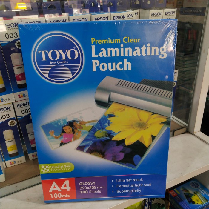 Terlaris Laminate Plastik Laminating A4 Toyo