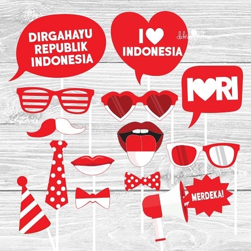 Produk Unggulan] Photobooth props Kemerdekaan RI 17 Agustus