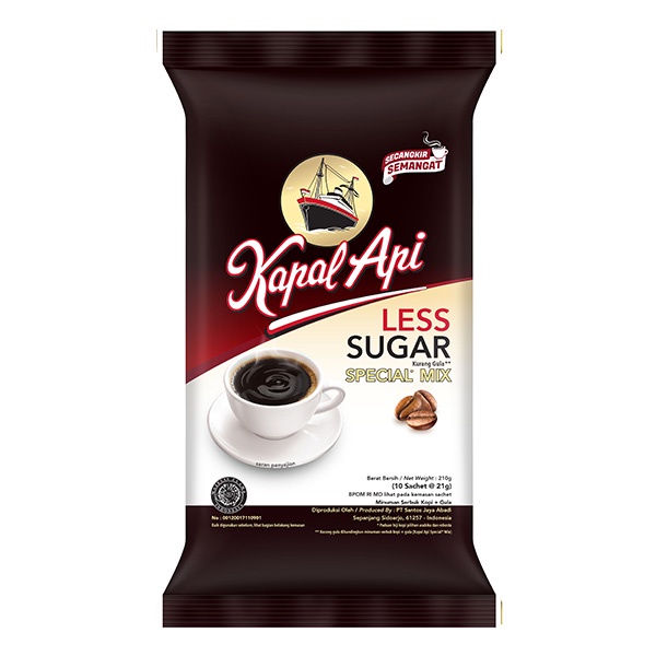 

KAPAL API SPECIAL MIX LESS SUGAR ISI 10 SACHET X 19 GR - KOPI