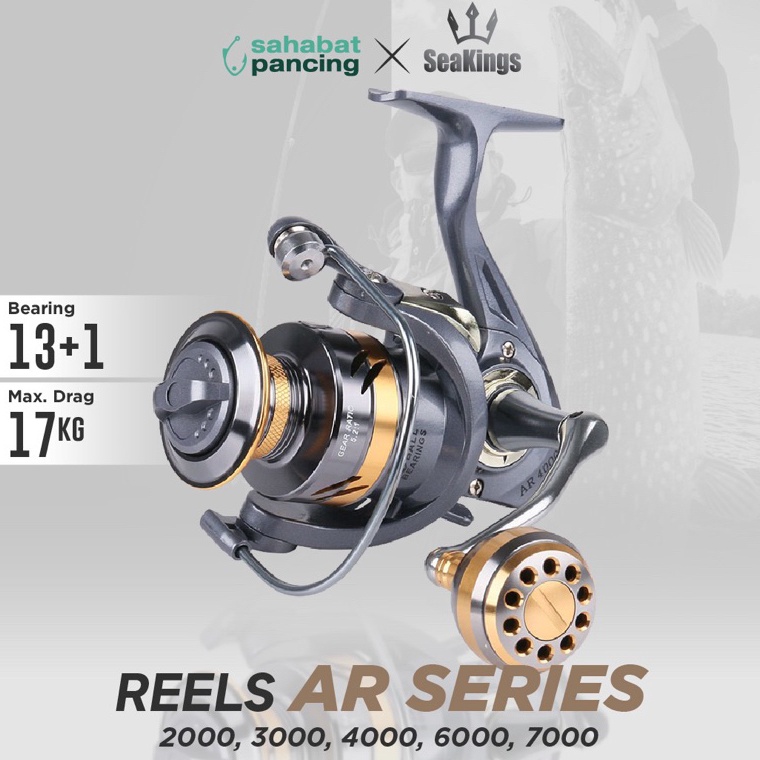 Paling laris REEL PANCING METAL DEUKIO AR 2000 3000 4000 6000 7000 13BB+1BB MAX DRAG 13KG