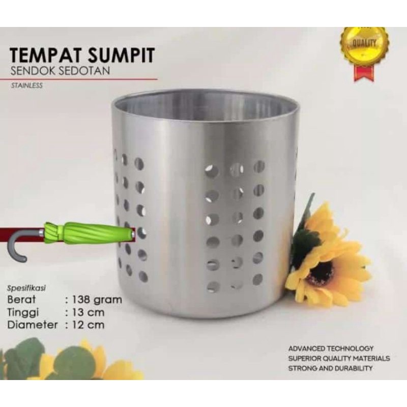 TEMPAT SENDOK STAINLESS STEEL BULAT