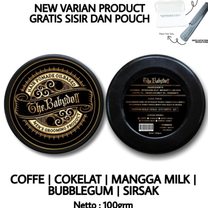 ⚡COD⚡ Pomade Oilbased Medium hold thebabydoll 100grm grosir murah
