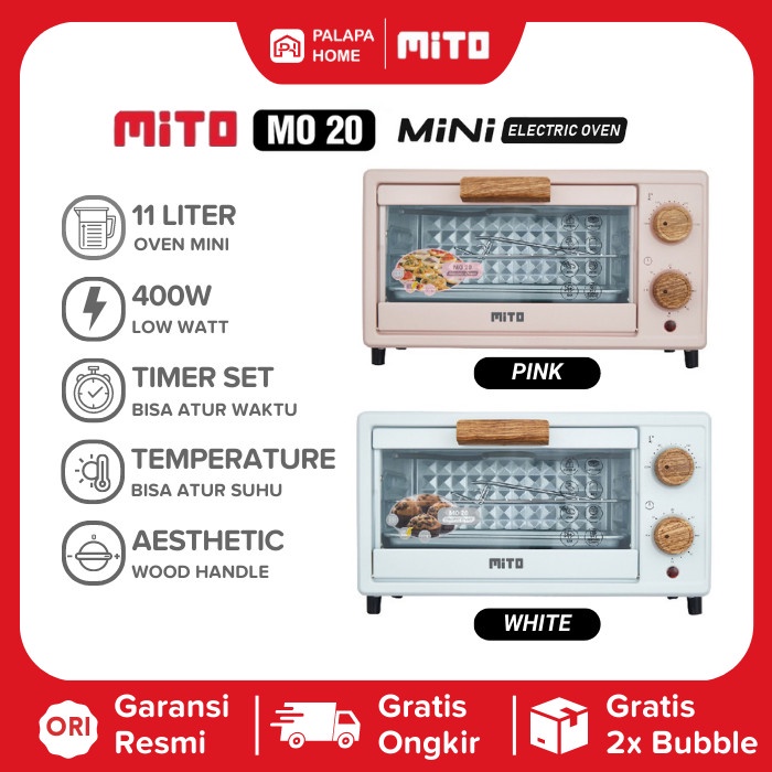 MITO Oven Mini MO20 MO 20 Kapasitas Kecil 11 Liter Garansi Resmi ORI