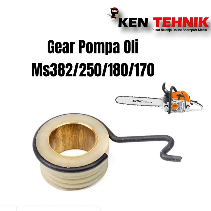 GIGI POMPA OLI MESIN CHAINSAW STHIL MS 382 MS250 MS170/180 WORM GEAR BARU