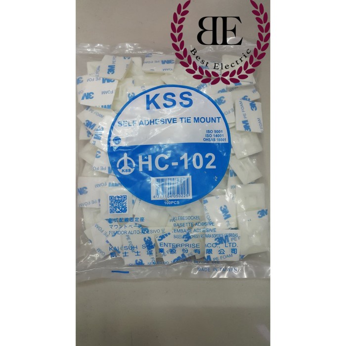 

KSS HC-102 / KSS Self Adhesive Tie Mount / Tie Mount / HC102