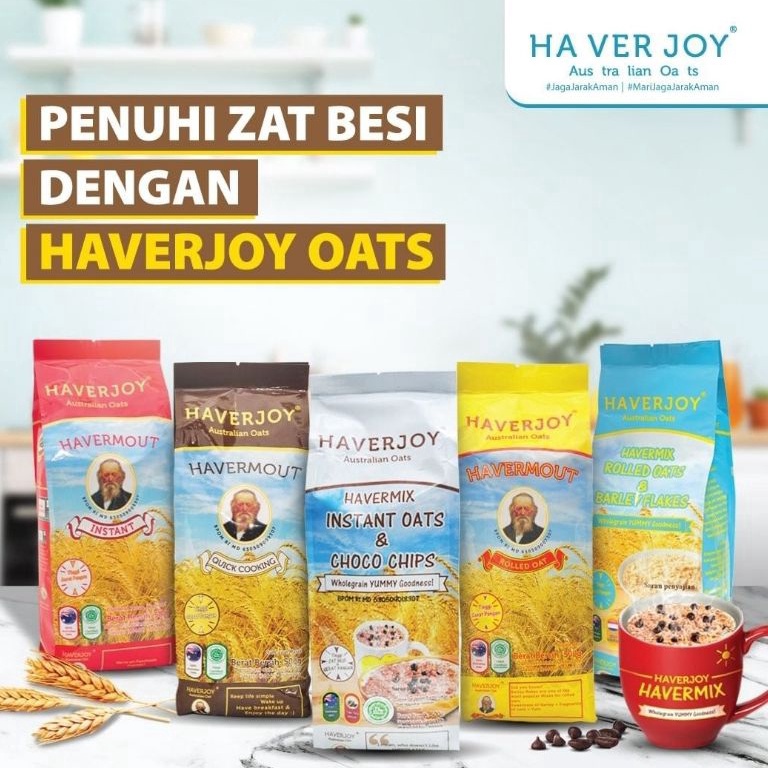 

Big Sale Haverjoy 1 kg 1Kg Australian Oatmeal Oats Sarapan Instant Oat / Rolled Oat / Quick Cooking Oat / Havermix Barley / Havermix Chocochip
