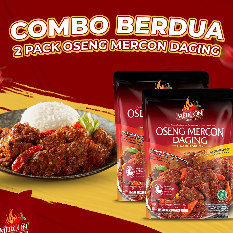 

❤[PROMO ⚡ALE!!!]❤ Mercon Merah Putih - Hemat Combo Berdua || 2 x Oseng Mercon Daging
