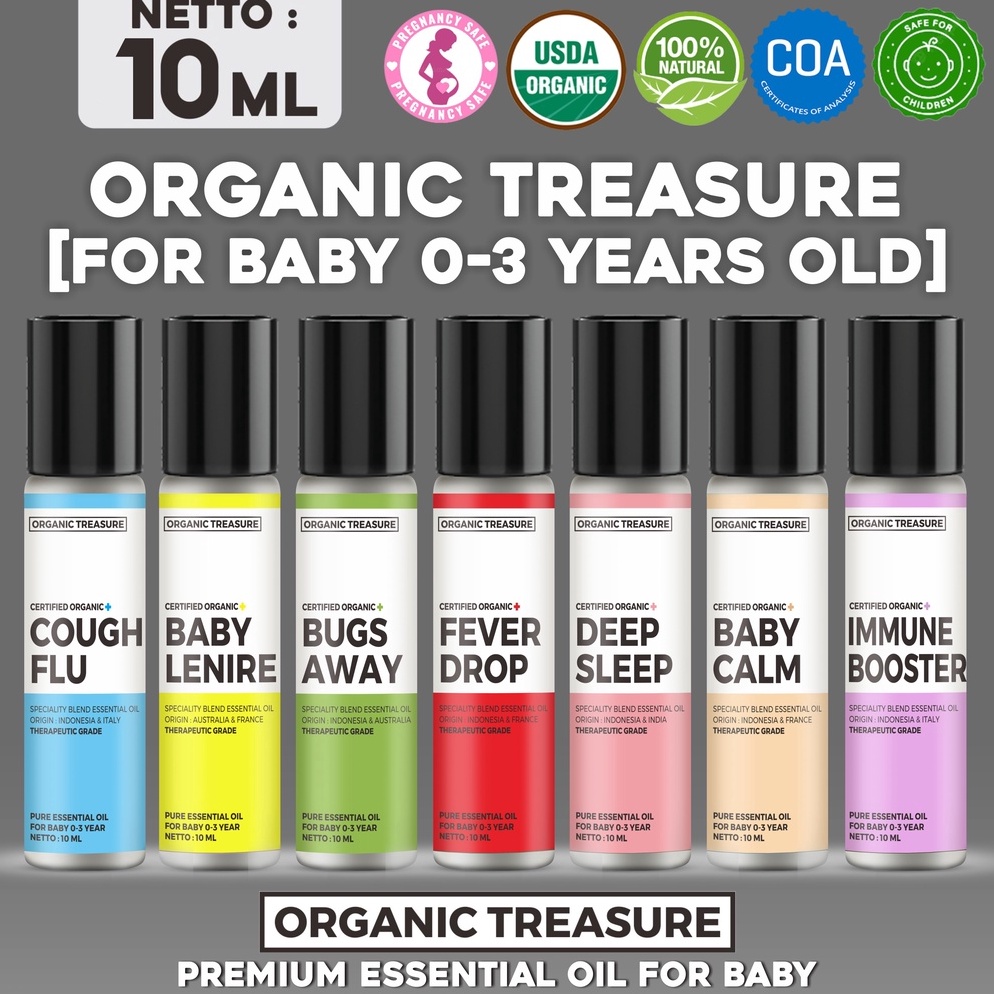 Diskon Flash BABY ESSENTIAL OIL THERAPEUTIC GRADE ROLL ON - BY : ORGANIC TREASURE (Baby Oil, Cough F