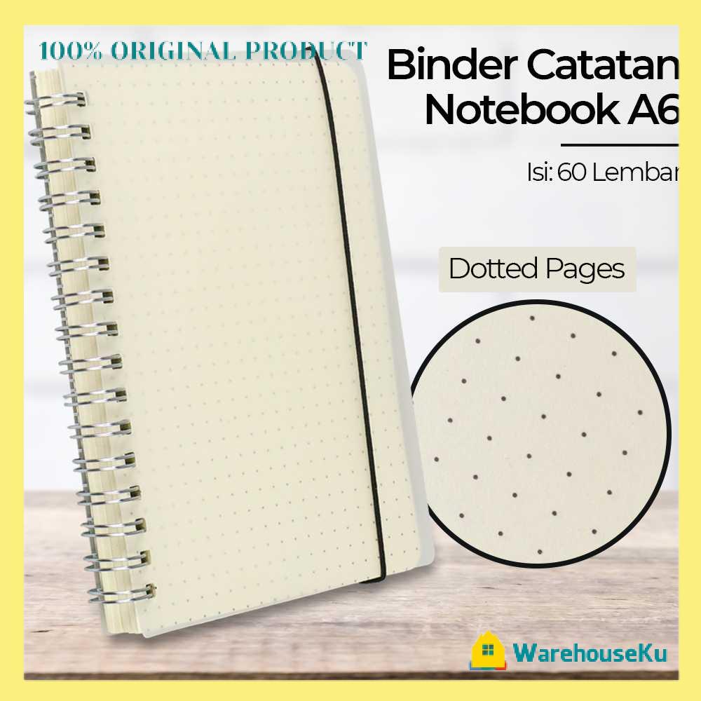 

Buku Binder Catatan Jurnal Harian Notebook Ukuran A6 Putih Dotted Page