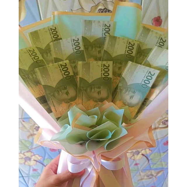Buket Uang | 10 Lembar | Hanya jasa saja | Uang Asli (Tf)