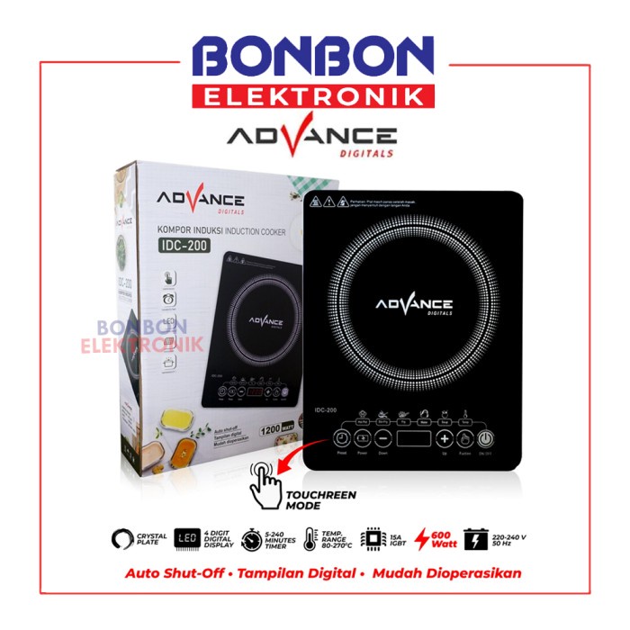Terlaris Advance Induction Cooker Idc200 Kompor Listrik Induksi / Idc-200