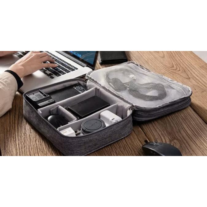 PANACHE Waterproof Double Layer Cable Digital USB Charger Travel Bag