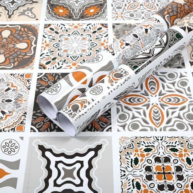 Wallpaper Dinding Tegel Stiker Tegel Dapur Lantai Pengiriman Cepat