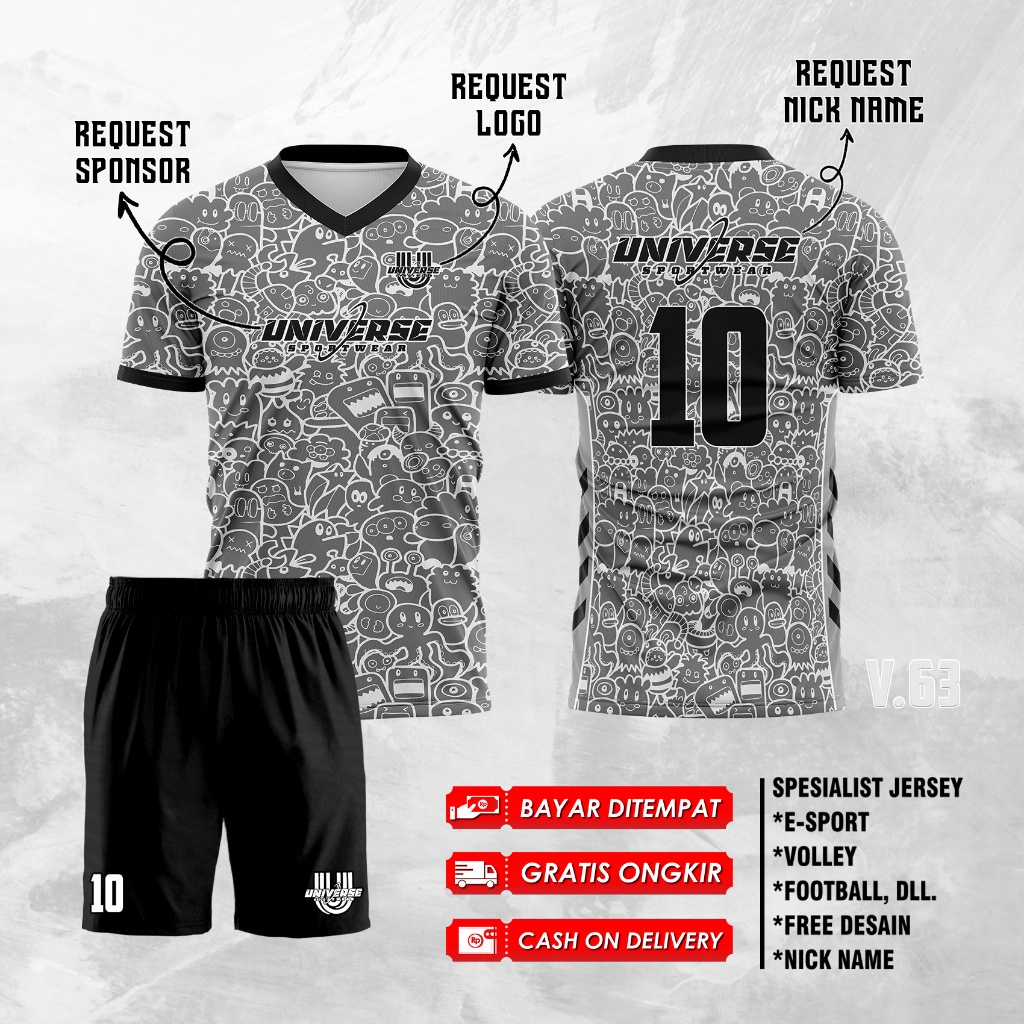 Jersey futsal baju bola jersey bola jersey futsal custom baju futsal anak jersey futsal full printin